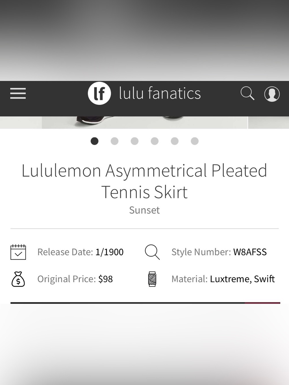 Lululemon Asymmetrical Pleated Tennis Skirt Sunset, size 2, W8AFSS 22-4 Y9 - Picture 14 of 15